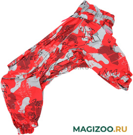 FOR MY DOGS комбинезон для собак красный для девочек FW1200-2022 F (C2) 