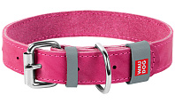 Ошейник кожаный для собак одинарный розовый 20 мм 30 – 39 см Collar Waudog Classic (1 шт)
