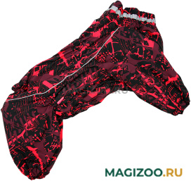 FOR MY DOGS комбинезон для собак красно/черный для девочек FW1179-2022 F (A3) 