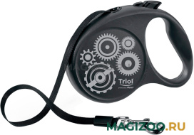 TRIOL FLEXI JOY MOTOR ременной поводок рулетка для животных 5 м размер S черно-серый (1 шт)