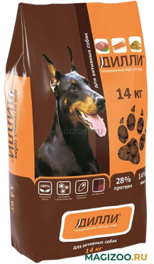 Сухой корм ДИЛЛИ для взрослых активных собак всех пород (14 кг)