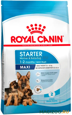 Сухой корм ROYAL CANIN MAXI STARTER для щенков крупных пород до 2 месяцев, беременных и кормящих сук (15 кг)