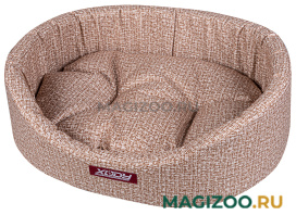 Лежак для собак и кошек Xody Премиум Рогожка № 4 флок светлый 64 х 49 х 20 см (1 шт)