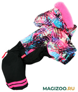 FOR MY DOGS комбинезон для собак черно/розовый для девочек FW985-2022 F (14) 