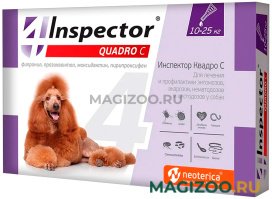 INSPECTOR QUADRO C капли для собак весом от 10 до 25 кг против внутренних и внешних паразитов (1 пипетка)