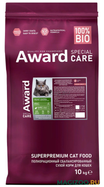 Сухой корм AWARD SPECIAL CARE WEIGHT CONTROL для взрослых стерилизованных кошек для контроля веса с кроликом (10 кг)
