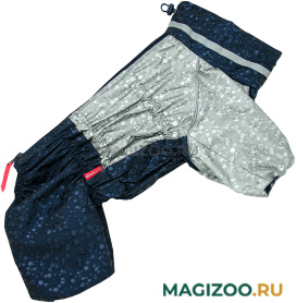 FOR MY DOGS дождевик для собак Капли синий/серебро для мальчиков 595SS-2022 M (18)