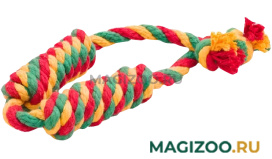 Игрушка для собак DOGLIKE Dental Knot Сарделька канатная двойная цветная большая (1 шт)