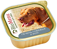 BIOMENU для взрослых собак c печенью говяжьей в желе  (150 гр)