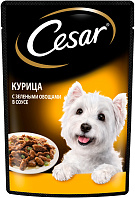 CESAR для взрослых собак маленьких пород с курицей и зелеными овощами пауч (85 гр)