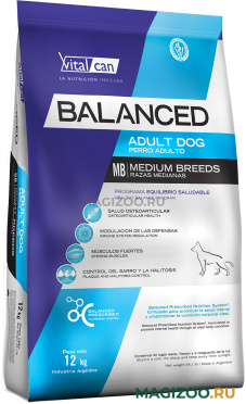 Сухой корм VITALCAN BALANCED DOG ADULT MEDIUM BREED для взрослых собак средних пород с курицей (12 кг) 