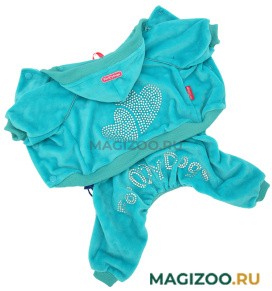 FOR MY DOGS костюм для собак велюр бирюзовый 492SS-2020 Gr (12)