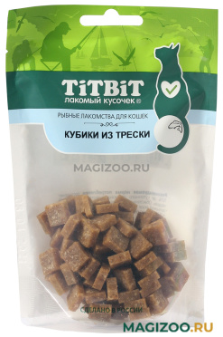 Лакомство TIT BIT для кошек кубики из трески (60 гр АКЦ)