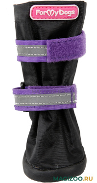 FOR MY DOGS сапоги для собак на резиновой подошве черно/фиолетовые FMD654-2020 Bl/V (8 УЦ) 