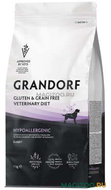 Сухой корм GRANDORF GLUTEN&GRAIN FREE VETERINARY DIET DOG HYPOALLERGENIC диетический для взрослых собак с пищевой аллергией или непереносимостью (1 кг)