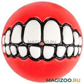Игрушка для собак Rogz Grinz Ball мяч с принтом и отверстием для лакомств малый красный (1 шт)