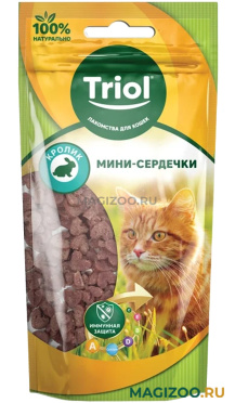 Лакомство TRIOL для кошек мини сердечки с кроликом 40 гр (1 шт)