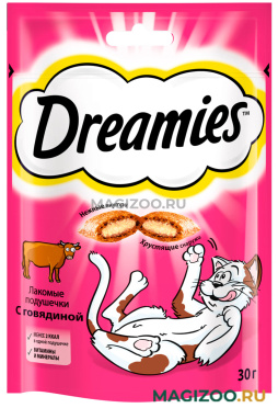 Лакомство DREAMIES для кошек подушечки с говядиной (30 гр)