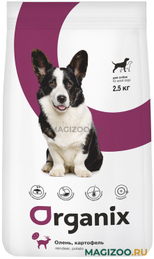 Сухой корм ORGANIX ADULT DOG REINDEER & POTATO для взрослых собак всех пород с олениной и картофелем (2,5 кг)