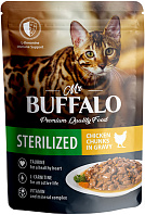 MR.BUFFALO STERILIZED CAT CHICKEN для взрослых кастрированных котов и стерилизованных кошек с курицей в соусе пауч (85 гр)