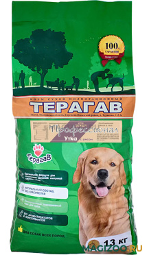 Сухой корм ТЕРАГАВ ПРОФЕССИОНАЛ для собак и щенков всех пород с уткой и рисом (13 кг)