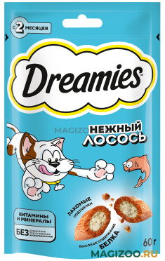 Лакомство DREAMIES для кошек подушечки с лососем (60 гр)