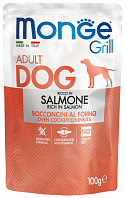 MONGE GRILL POUCH DOG для взрослых собак с лососем пауч (100 гр)