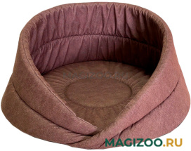 Лежак для собак и кошек Homepet Микровелюр Релакс Leather № 2 мокко 55 х 55 х 27 см (1 шт)