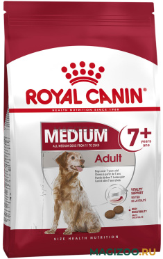 Сухой корм ROYAL CANIN MEDIUM ADULT 7+ для пожилых собак средних пород старше 7 лет (4 кг)
