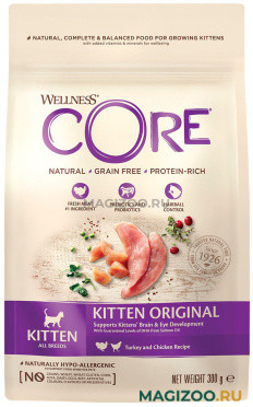 Сухой корм CORE ORIGINAL KITTEN беззерновой для котят с индейкой и курицей (0,3 кг)