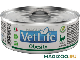 Влажный корм (консервы) FARMINA VET LIFE FELINE OBESITY для взрослых кошек при ожирении (85 гр)