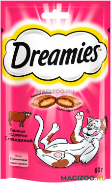 Лакомство DREAMIES для кошек подушечки с говядиной (60 гр)
