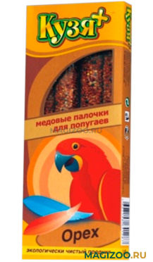 КУЗЯ+ лакомство для попугаев палочки медовые с орехами уп. 4 шт (1 шт)