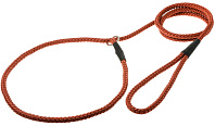 Поводок-удавка круглый с кольцом красно-коричневый нейлон 1,7 м V.I.Pet (8 мм)