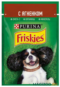 Влажный корм (консервы) FRISKIES для взрослых собак c ягненком в подливе пауч (85 гр)