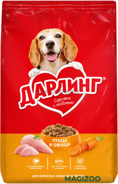 Сухой корм ДАРЛИНГ для взрослых собак с птицей и овощами (0,5 кг)