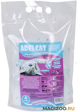 ADEL CAT наполнитель силикагелевый для туалета котов с голубыми гранулами (4 л)