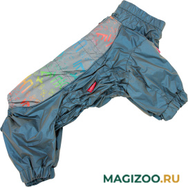 FOR MY DOGS дождевик для собак синий металлик для мальчиков 687SS-2022 M (20) 
