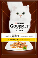 GOURMET A LA CARTE для взрослых кошек с курицей, пастой и шпинатом а-ля перлини пауч (85 гр)