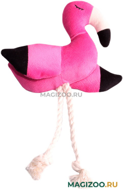Игрушка для собак Mr.Kranch Фламинго с канатом и пищалкой ярко-розовый 24 х 13,5 х 6 см (1 шт)