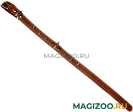 Ошейник для собак кожаный коричневый 40 - 54 см x 25 мм Аркон (1 шт) 