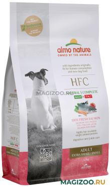 Сухой корм ALMO NATURE HFC XS-S ADULT SALMON для взрослых собак маленьких пород со свежим лососем (1,2 кг)