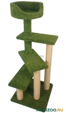 Когтеточка Винтовая лестница Пушок ковролин зеленая (1 шт)