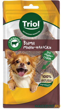 Лакомство TRIOL для собак маленьких пород мини полоски вымя говяжье 40 гр (1 шт)