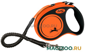 FLEXI XTREME TAPE ременной поводок рулетка для животных 5 м размер S черно-оранжевый (1 шт)