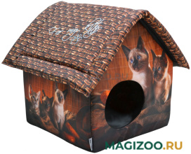 Дом для животных PerseiLine Rich Breed Дизайн Котята и мешковина 33 х 33 х 40 см (1 шт) 