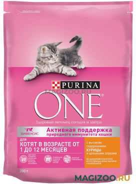 Сухой корм PURINA ONE KITTEN для котят с курицей и цельными злаками (0,2 кг УЦ)
