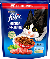 FELIX МЯСНОЕ ОБЪЕДЕНИЕ для взрослых кошек с говядиной (0,6 кг)