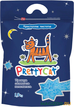 PRETTY CAT КРИСТАЛЛЫ ЧИСТОТЫ наполнитель силикагелевый для туалета кошек (1,9 кг)