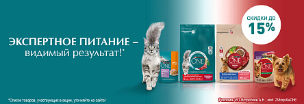 Рационы PURINA ONE со скидкой до 15%!